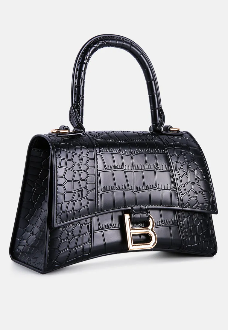 Croc Textured Mini Handbag