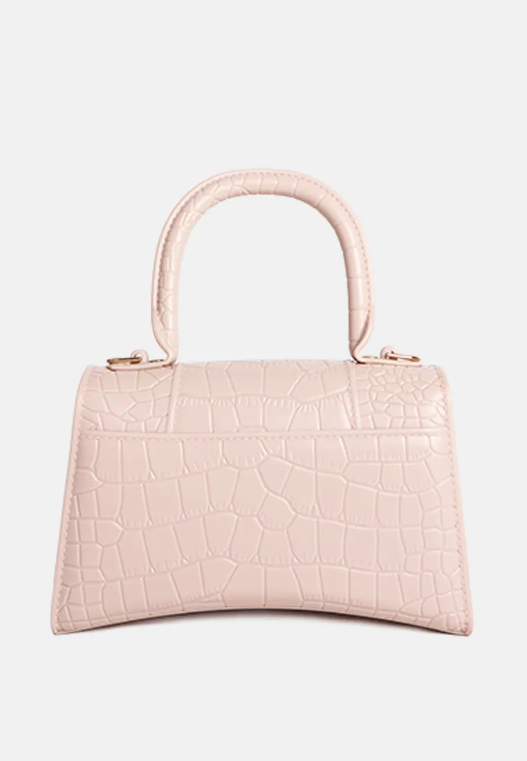 Croc Textured Mini Handbag