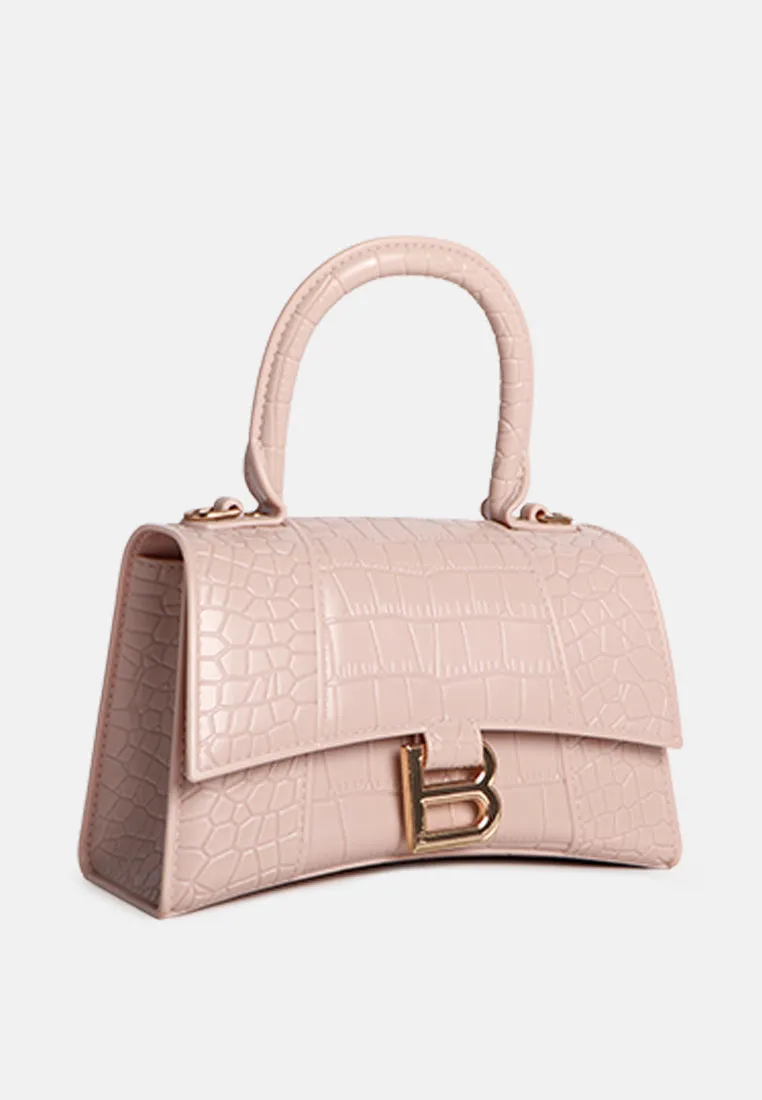 Croc Textured Mini Handbag
