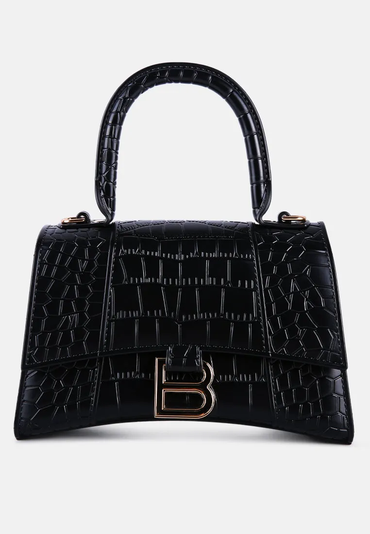 Croc Textured Mini Handbag