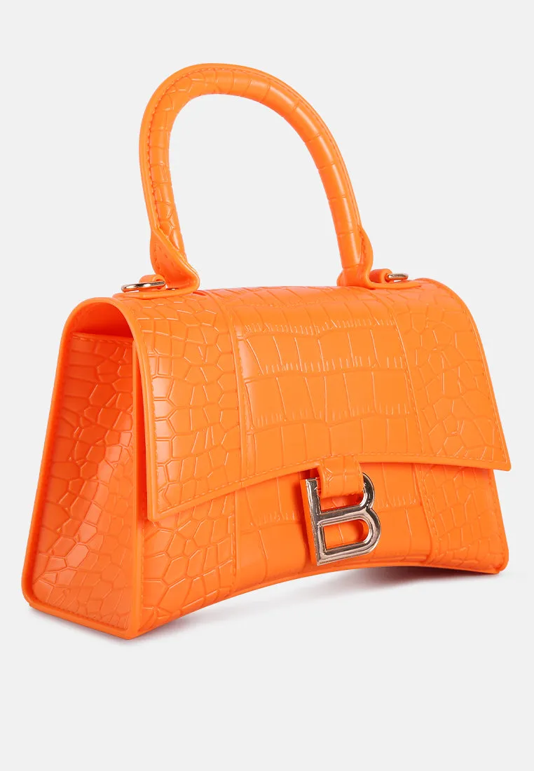 Croc Textured Mini Handbag