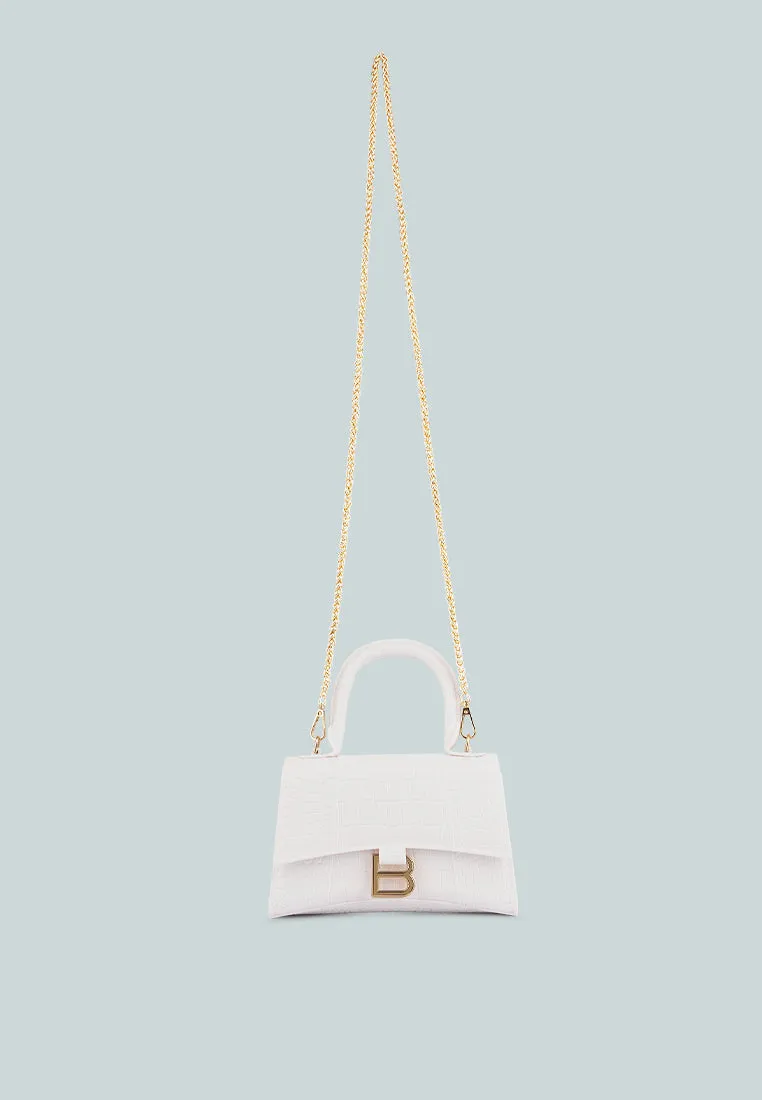 Croc Textured Mini Handbag