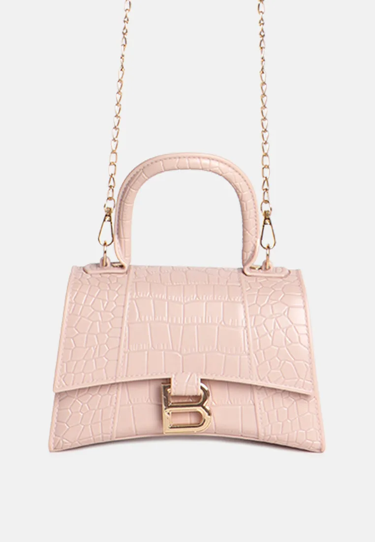 Croc Textured Mini Handbag