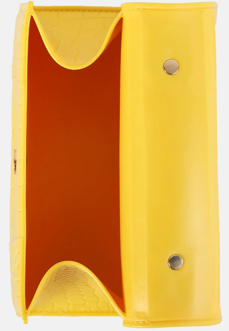 Croc Textured Mini Handbag
