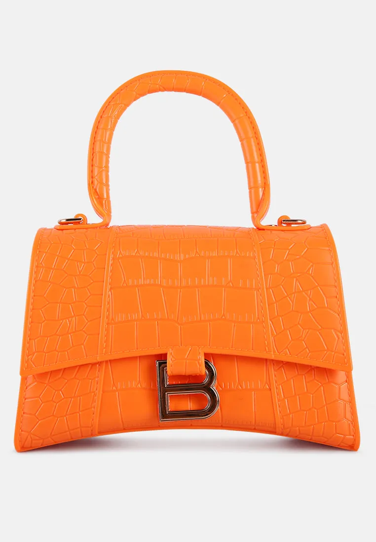Croc Textured Mini Handbag
