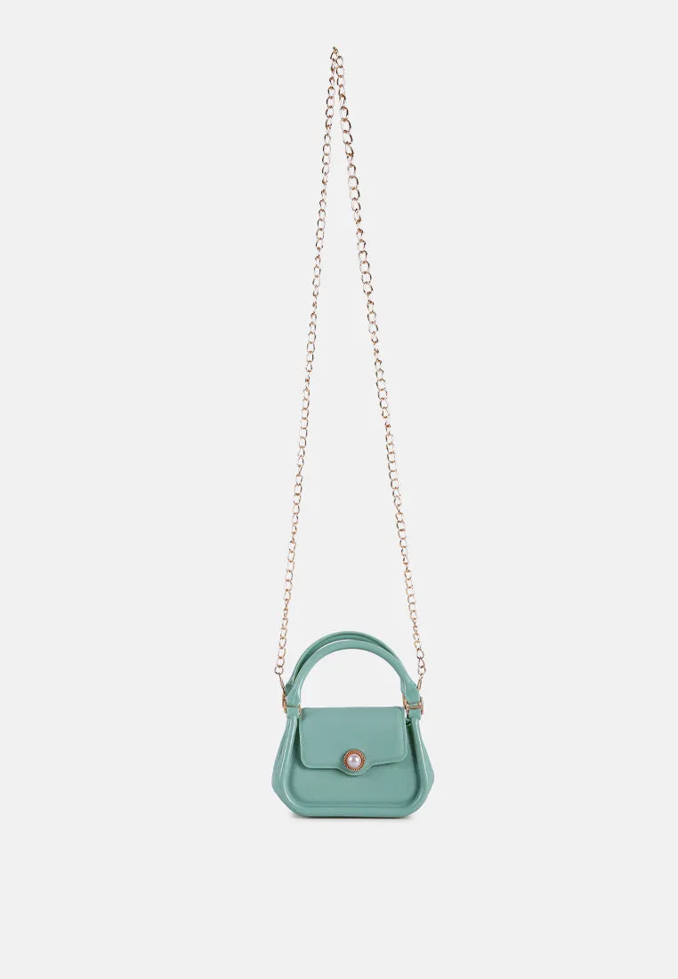 Croc Textured Mini Handbag