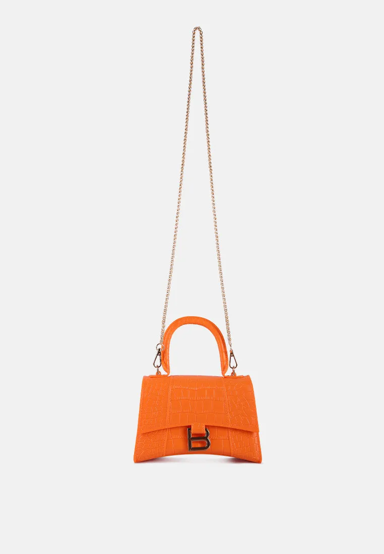 Croc Textured Mini Handbag
