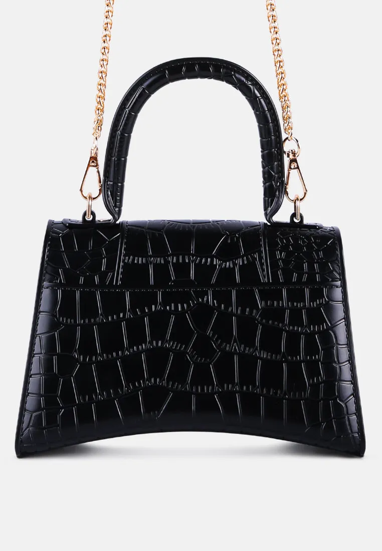 Croc Textured Mini Handbag