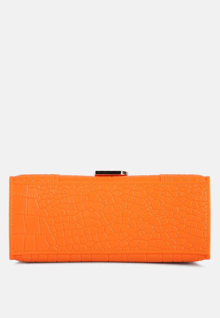 Croc Textured Mini Handbag