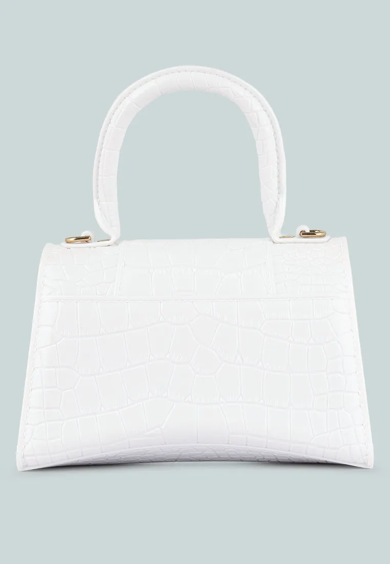 Croc Textured Mini Handbag