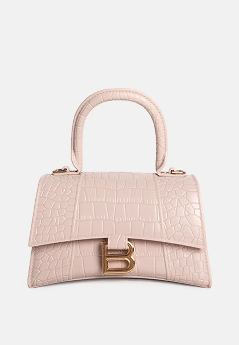 Croc Textured Mini Handbag