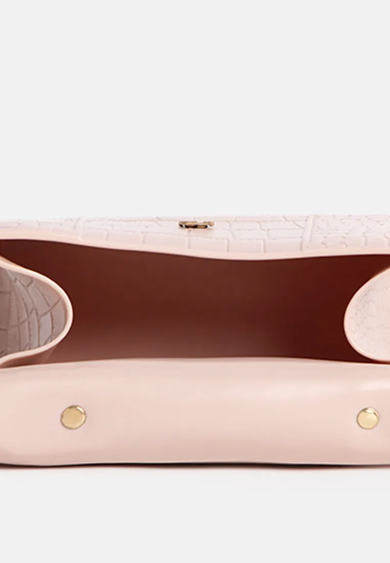 Croc Textured Mini Handbag