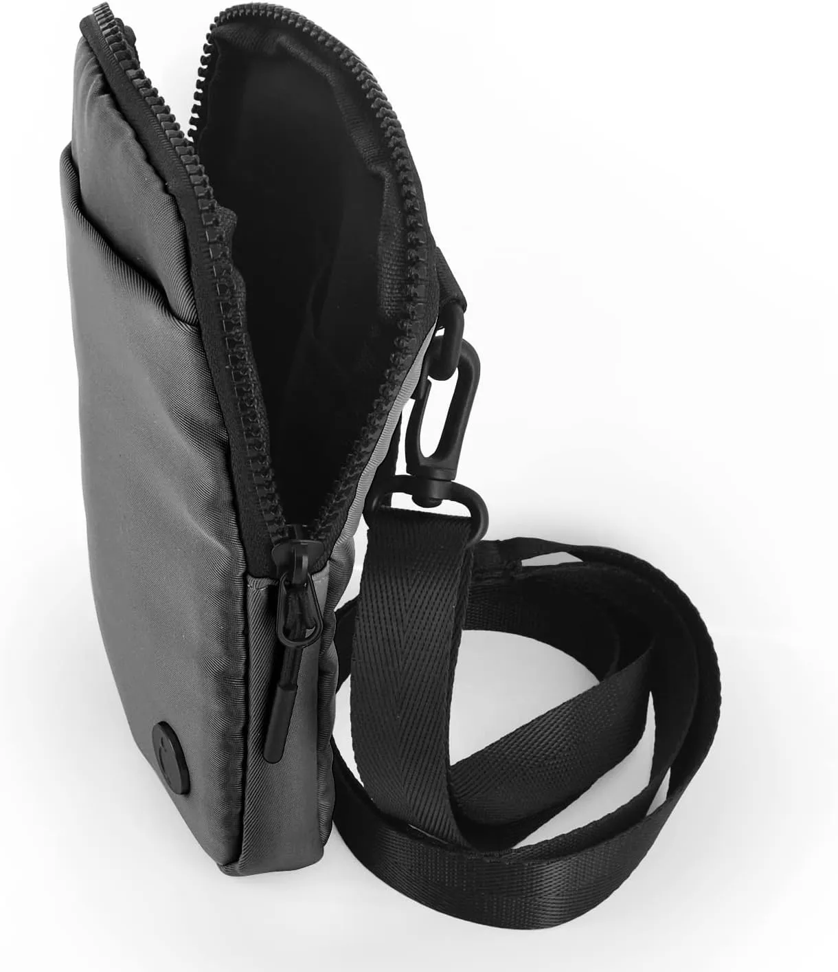 Crossbody Bag for Men & Women, Crossbody Belt Bag for Sports, Travel, Walking, Running, Hiking (Grey, One Size)