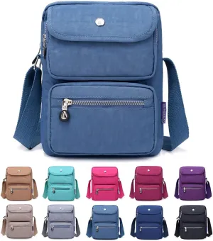 Crossbody Bag for Women Waterproof Shoulder Bag Multi-Pocket Messenger Bag Casual Nylon Purse Handbag