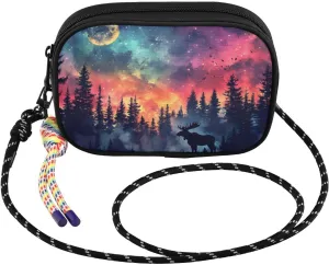 Crossbody Bag Forest Moose Aurora for Women Cell Phone Purses Women's Small Shoulder Handbags Wallet Purse with Strap