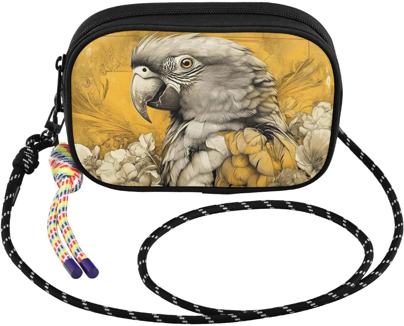 Crossbody Bag Parrot Flower for Women Cell Phone Purses Women's Small Shoulder Handbags Wallet Purse with Strap