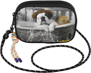 Crossbody Bag Pug Bathtub Vintage for Women Cell Phone Purses Women's Small Shoulder Handbags Wallet Purse with Strap