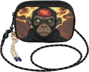 Crossbody Bags for Women Monkey Brain Scary Cell Phone Purses Women's Shoulder Handbag Wallet Purse with Rope Pendant