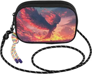 Crossbody Bags for Women Phoenix Fire Fly Cell Phone Purses Women's Shoulder Handbag Wallet Purse with Rope Pendant
