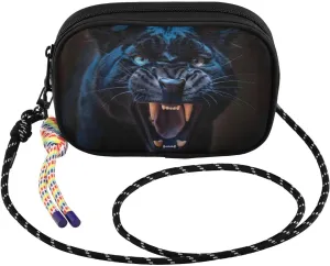 Crossbody Bags for Women Roar Leopard Black Cell Phone Purses Women's Shoulder Handbag Wallet Purse with Rope Pendant