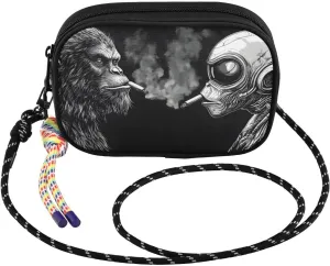 Crossbody Bags for Women Sasquatch Alien Face Cell Phone Purses Women's Shoulder Handbag Wallet Purse with Rope Pendant