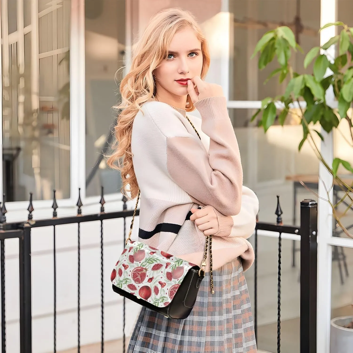 Crossbody Bags for Women Trendy Women's Black Shoulder Bag Small PU Leather Flap Cross Body Bag Handbags