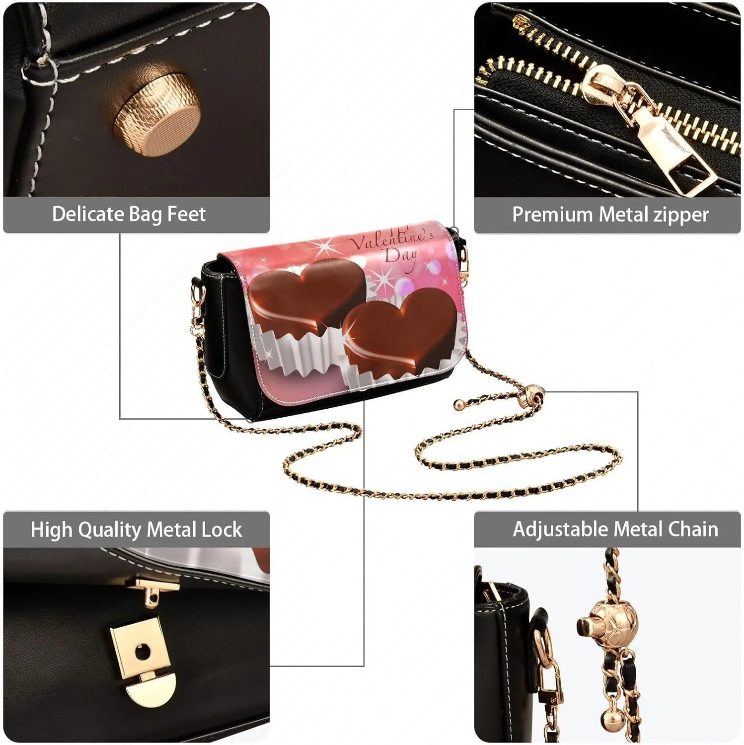 Crossbody Bags for Women Trendy Women's Black Shoulder Bag Small PU Leather Flap Cross Body Bag Handbags