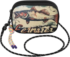 Crossbody Bags for Women Trout Fishing Retro Cell Phone Purses Women's Shoulder Handbag Wallet Purse with Rope Pendant