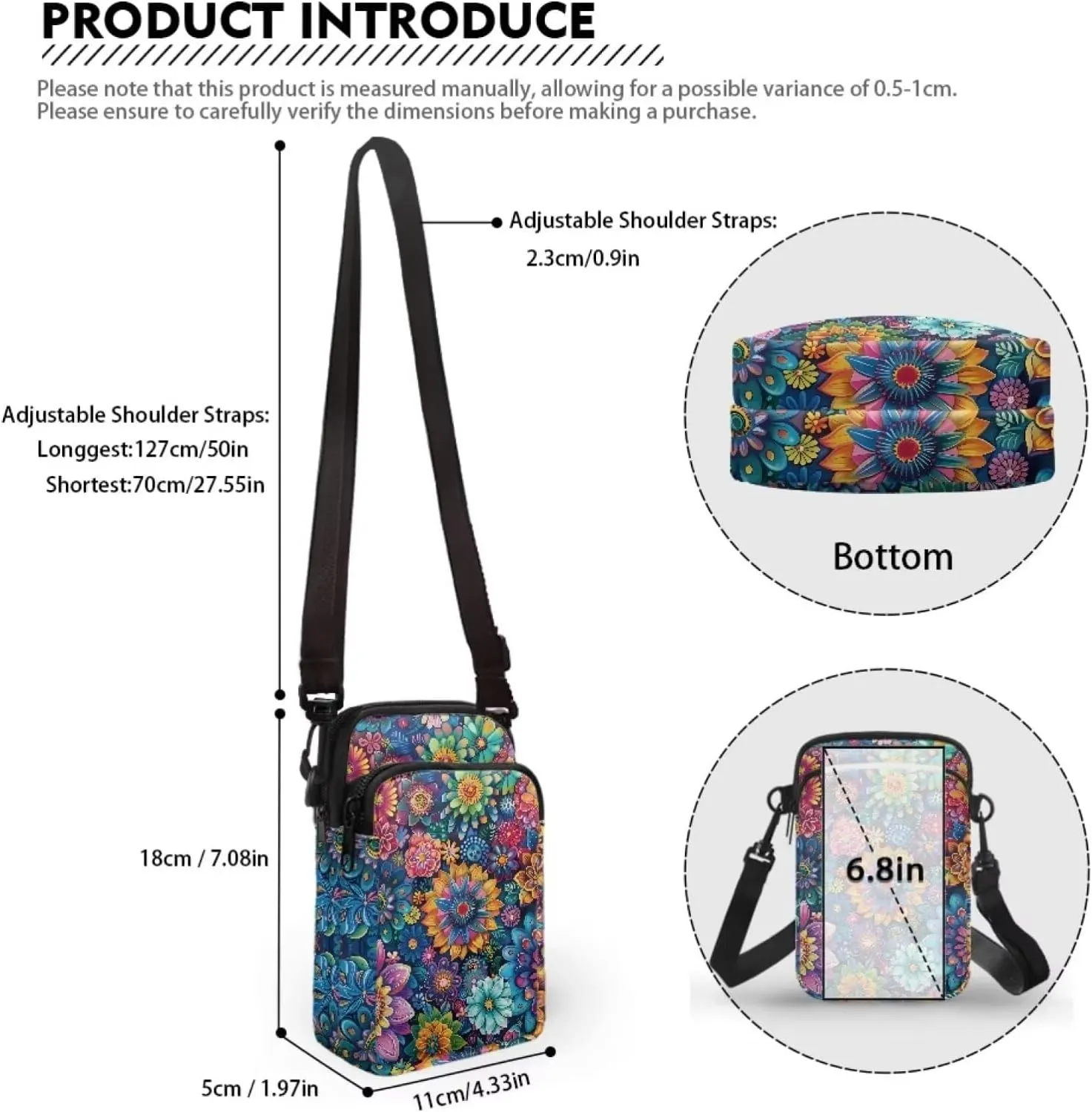 Crossbody Messenger Bag for Women Sling Bag for Men Chest Bag Shoulder Bag Portable Handbag for Travel