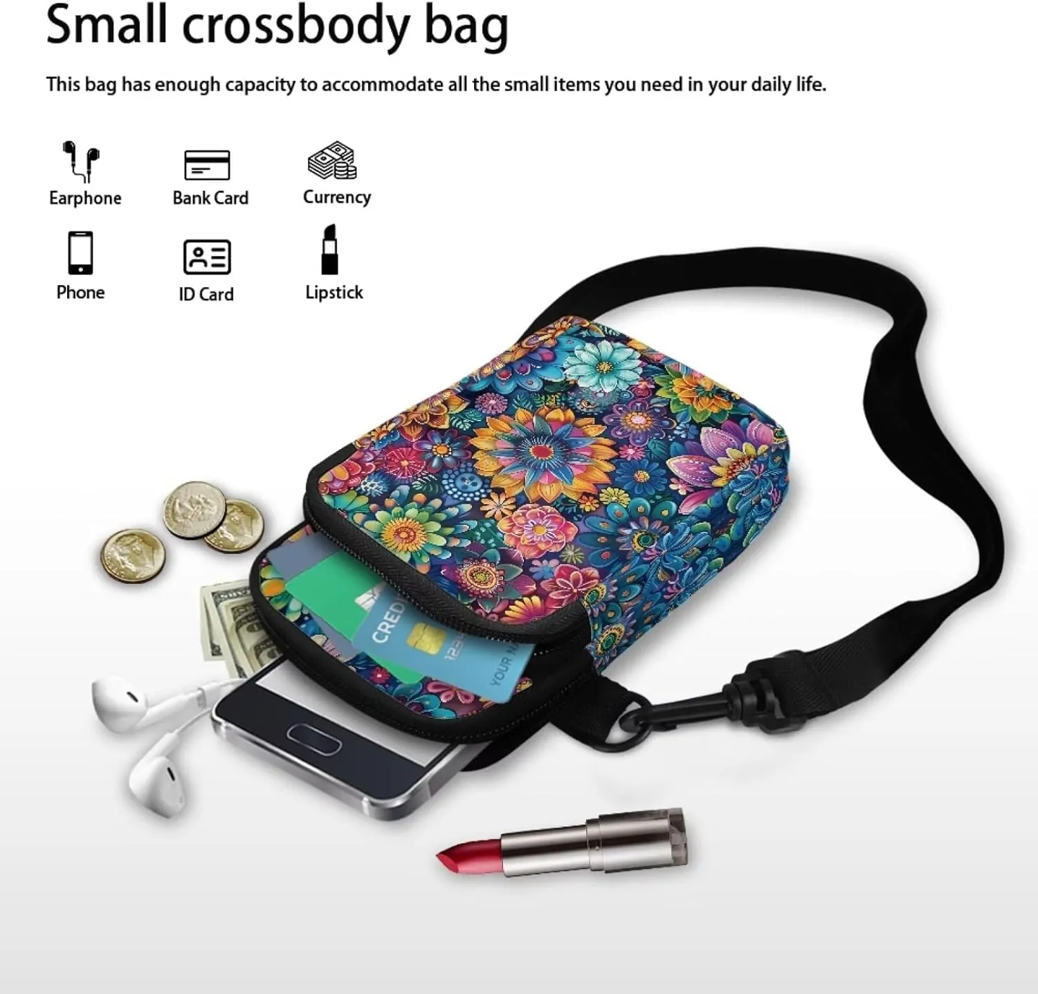 Crossbody Messenger Bag for Women Sling Bag for Men Chest Bag Shoulder Bag Portable Handbag for Travel
