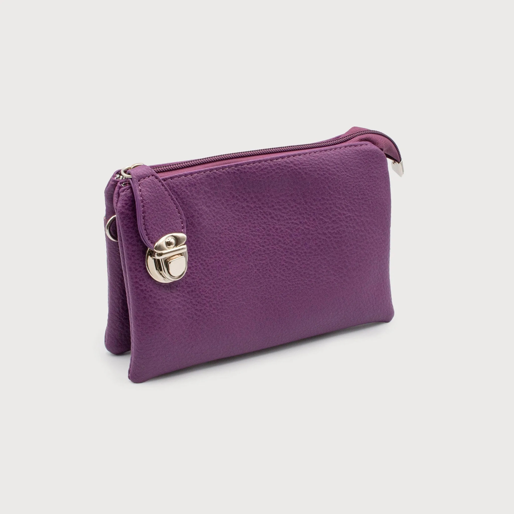 Crossbody Multi Pocket Purse - Purple (caracol)