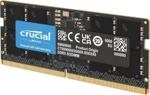 Crucial 32GB DDR5 RAM, 5200MHz (or 4800MHz) Laptop Memory, SODIMM 262-Pin, Compatible with 13th Gen Intel Core and AMD Ryzen 7000 - CT32G52C42S5