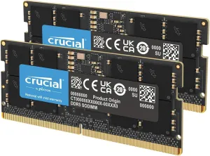 Crucial 48GB DDR5 RAM, 5600MHz (or 5200MHz or 4800MHz) Laptop Memory Kit, SODIMM 262-Pin, Compatible with 13th Gen Intel Core and AMD Ryzen 6000 - CT2K24G56C46S5