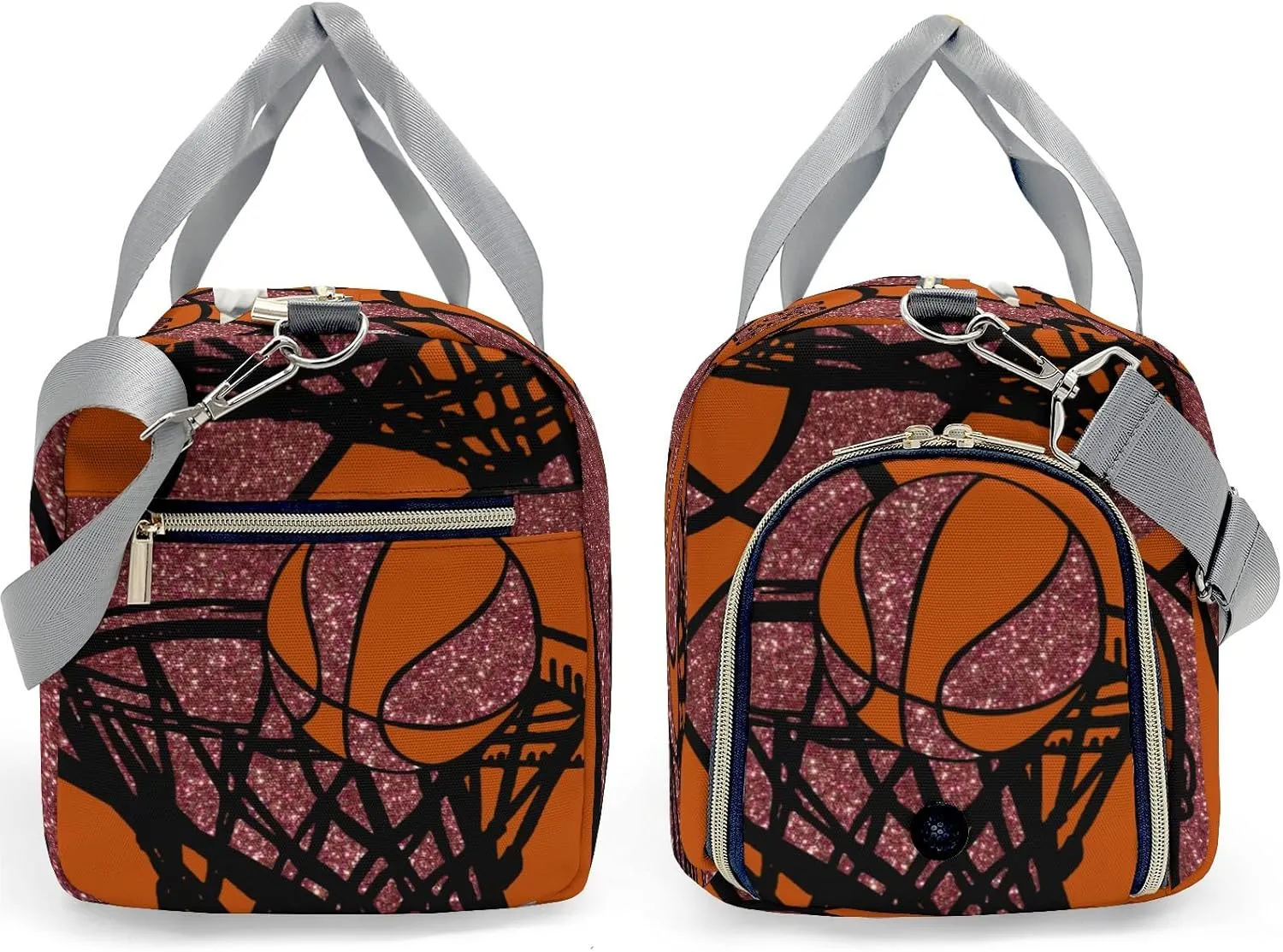 Custom Duffel Overnight Travel Bag for Sports Workout Girls Boys,Basketball Gym Maroon Personalized Duffle Bag Gifts