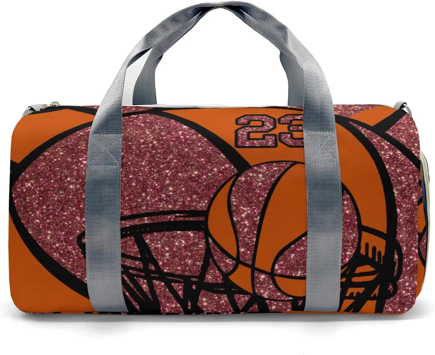 Custom Duffel Overnight Travel Bag for Sports Workout Girls Boys,Basketball Gym Maroon Personalized Duffle Bag Gifts