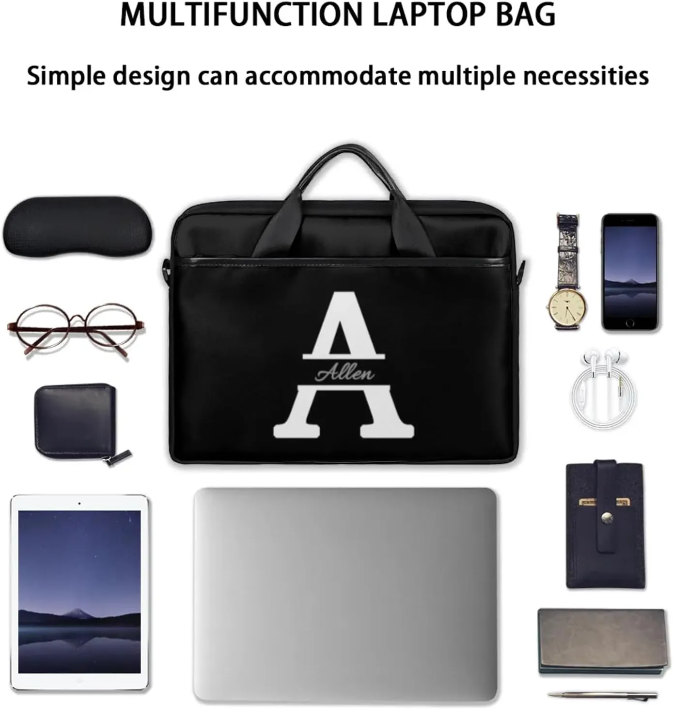 Custom Laptop Bag, Personalized Shoulder Bag for Laptop, Portable Computer Bag ，Gifts for Business Office