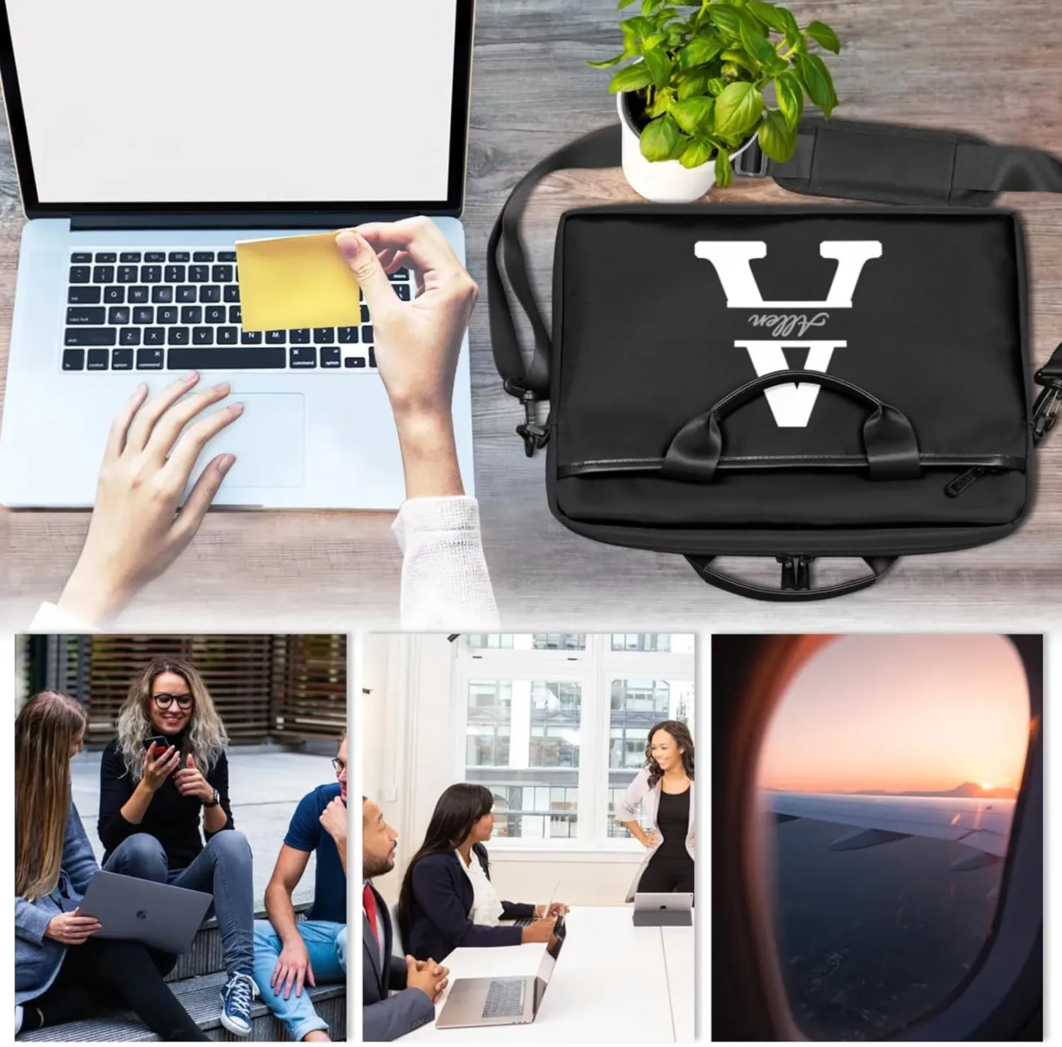 Custom Laptop Bag, Personalized Shoulder Bag for Laptop, Portable Computer Bag ，Gifts for Business Office