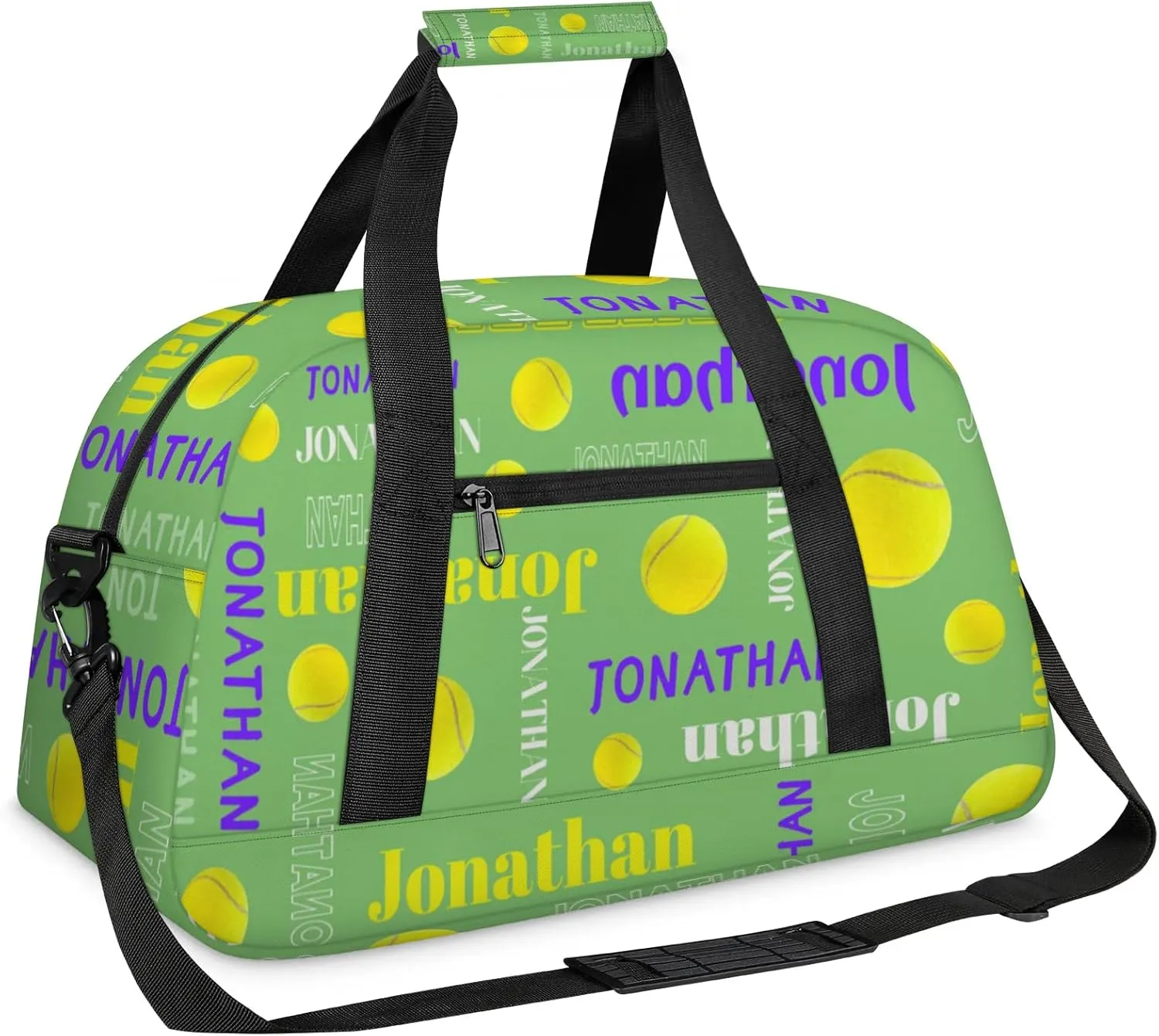 Custom-Personalize-Kids-Duffel-Bags with Name Text Carry-On Overnight Travel Gym Lightweight Dance Sports Bags For Girls Boys Kids Tennis