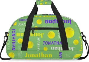 Custom-Personalize-Kids-Duffel-Bags with Name Text Carry-On Overnight Travel Gym Lightweight Dance Sports Bags For Girls Boys Kids Tennis