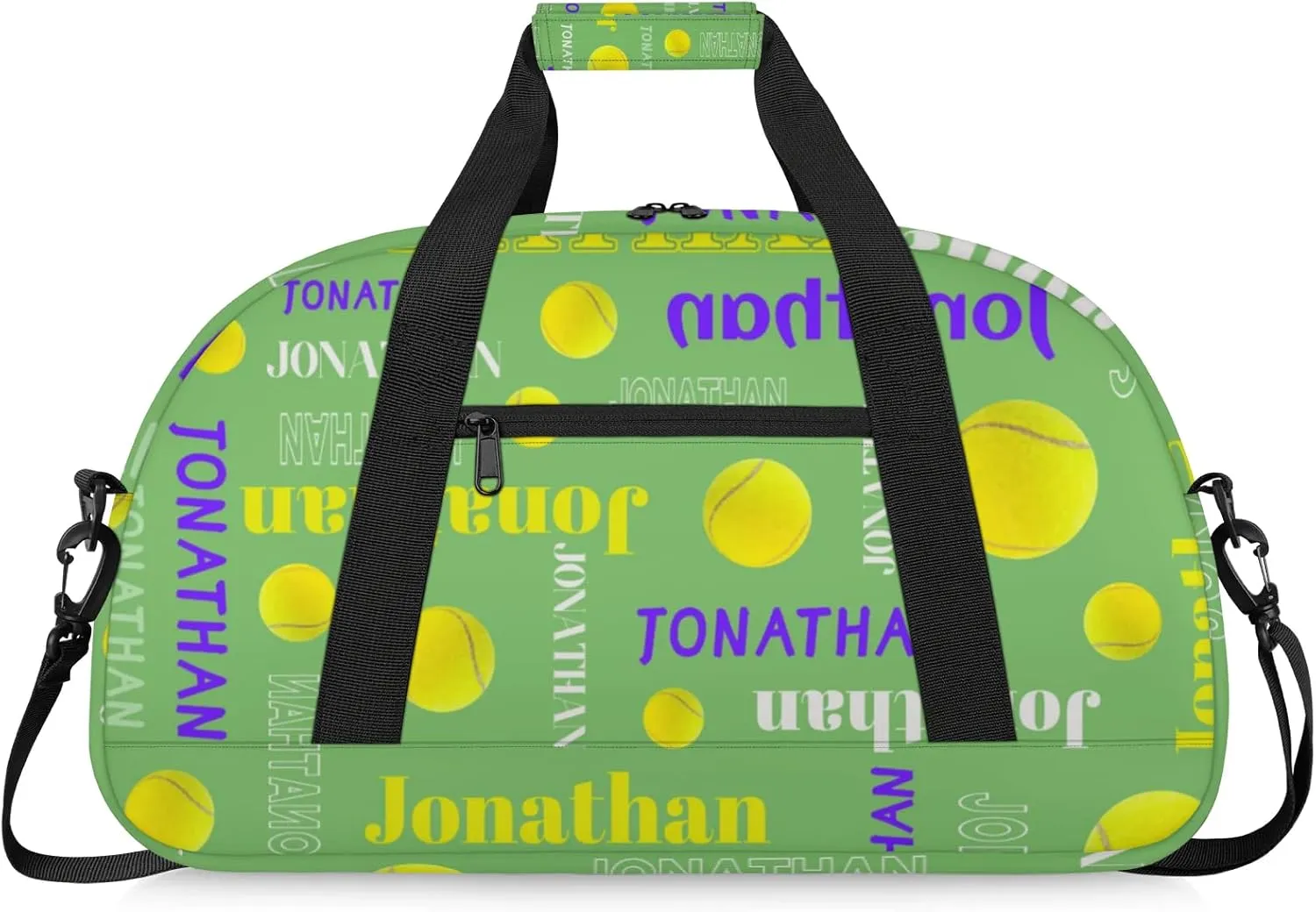 Custom-Personalize-Kids-Duffel-Bags with Name Text Carry-On Overnight Travel Gym Lightweight Dance Sports Bags For Girls Boys Kids Tennis