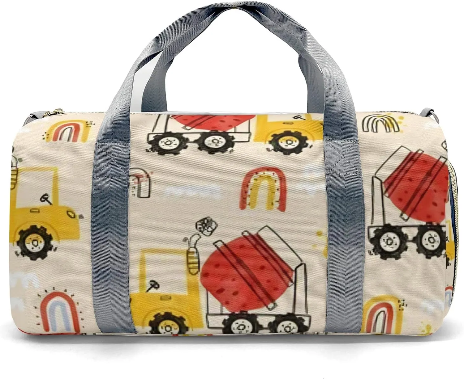 Custon Name Cement Truck Watercolor Gym Sport Duffel Bag Sport Player Travel Bag,Personalized Gift for Travel Hand Bag Carry on Bag