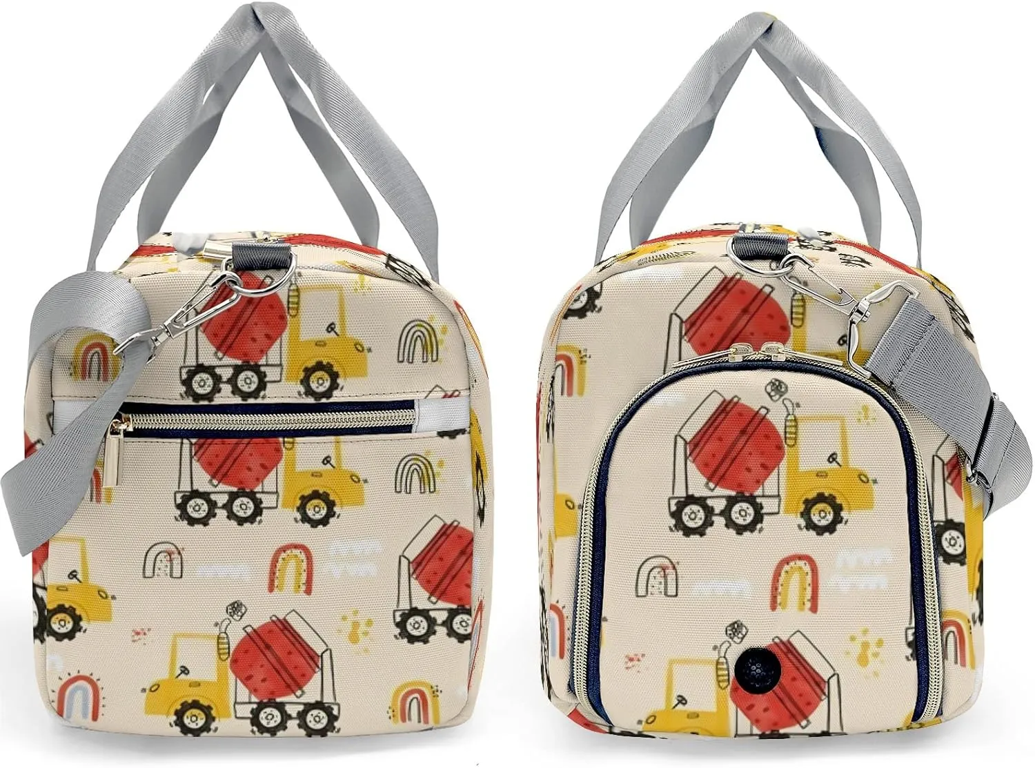 Custon Name Cement Truck Watercolor Gym Sport Duffel Bag Sport Player Travel Bag,Personalized Gift for Travel Hand Bag Carry on Bag