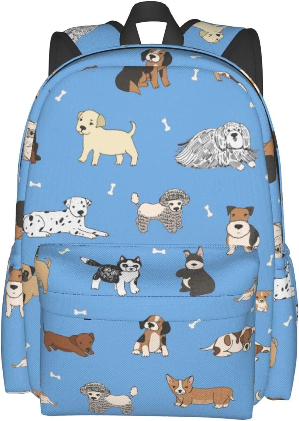 Cute Dogs Blue Laptop Backpack For Men Women, Lightweight Daypack Bookbag For Daily Commutes Business Travel Hiking