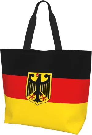 Cute Flag Large Tote Bag For Women Men Reusable Grocery Bag Shopping Shoulder Bag For Travel Work Beach Gym