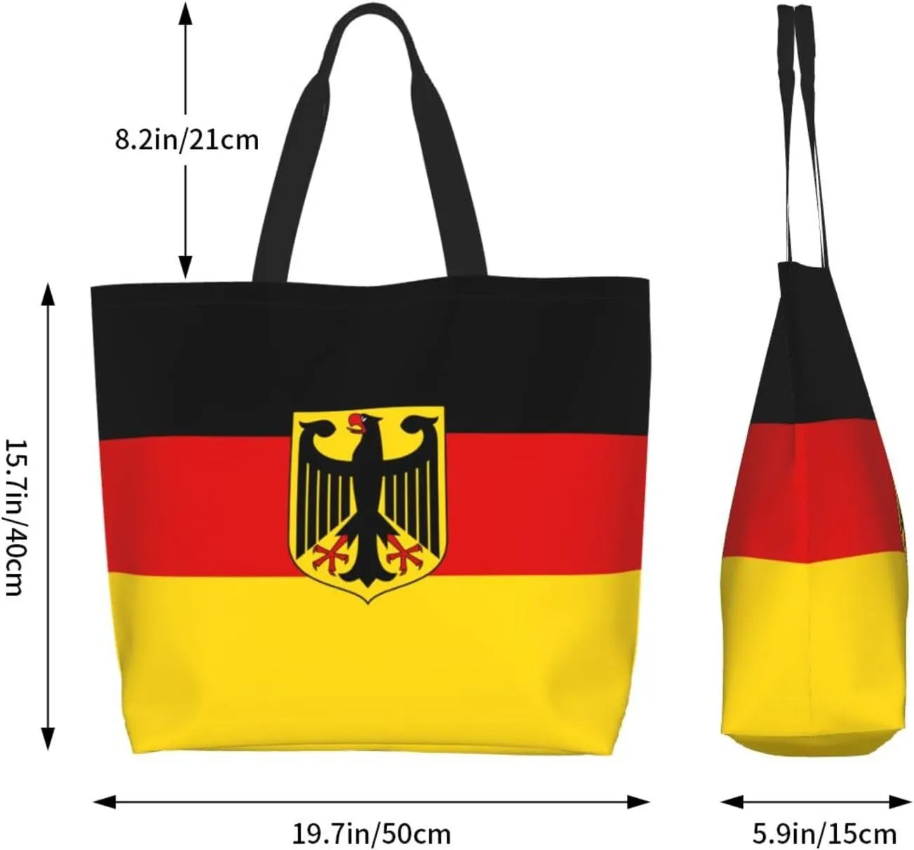 Cute Flag Large Tote Bag For Women Men Reusable Grocery Bag Shopping Shoulder Bag For Travel Work Beach Gym