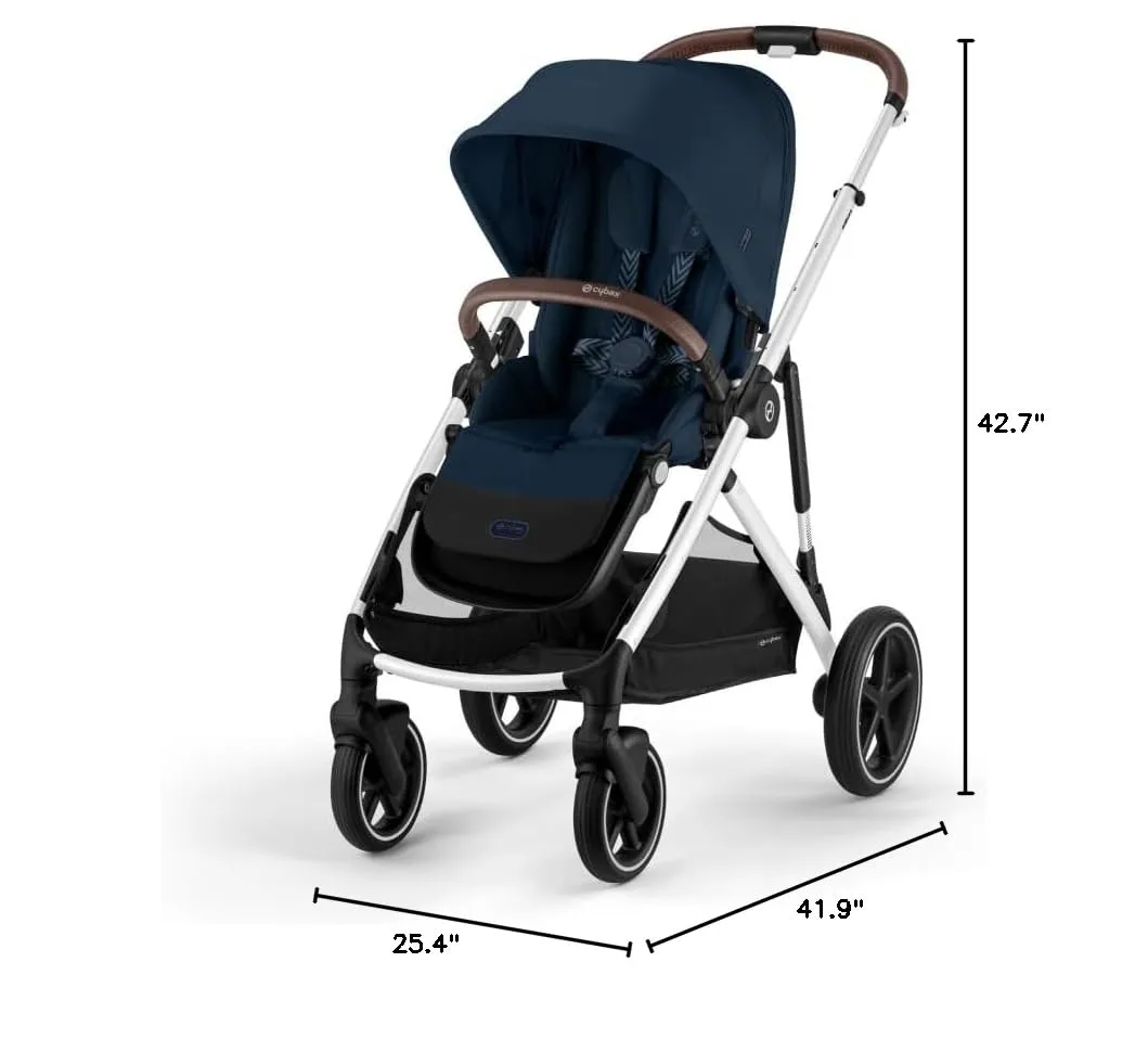 Cybex Gazelle S All-in-One Toddler and Baby Stroller with Over 20 Modular Configurations, Ergonomic Near-Flat Recline, Shopper Basket, and Compact Fold, Ocean Blue
