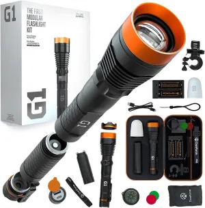 DanForce Rechargeable LED Flashlight - Worldwide Patent, Gift Idea for Him or Her, Tactical FlashLight, World's First Modular Flashlight, High-Power 1080 Lumens, (G1)
