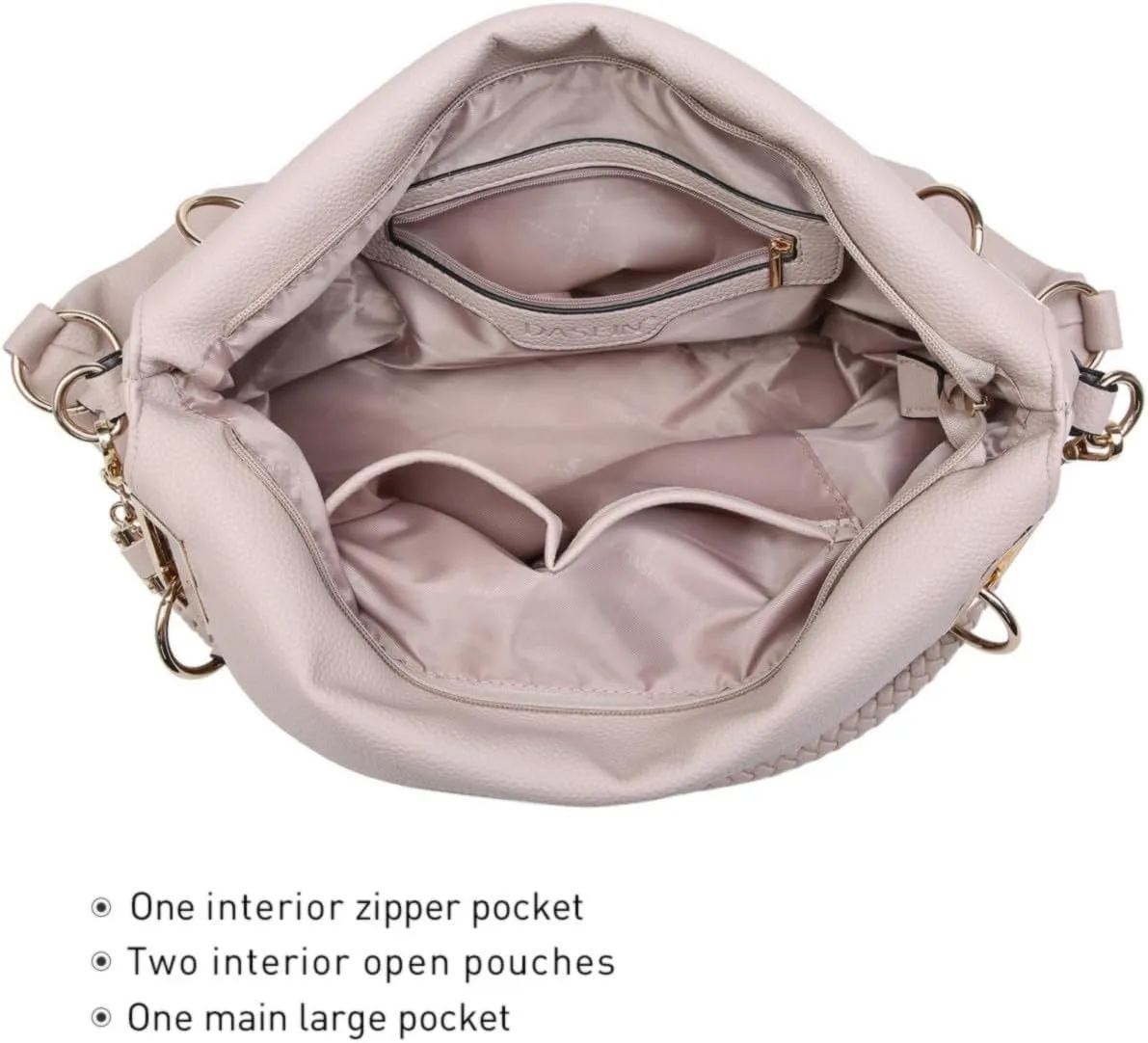 Dasein Purses for Women Vegan Leather Handbags Rhinestones Hobo Bags Tote Purse Shoulder Bag Ladies Handbag