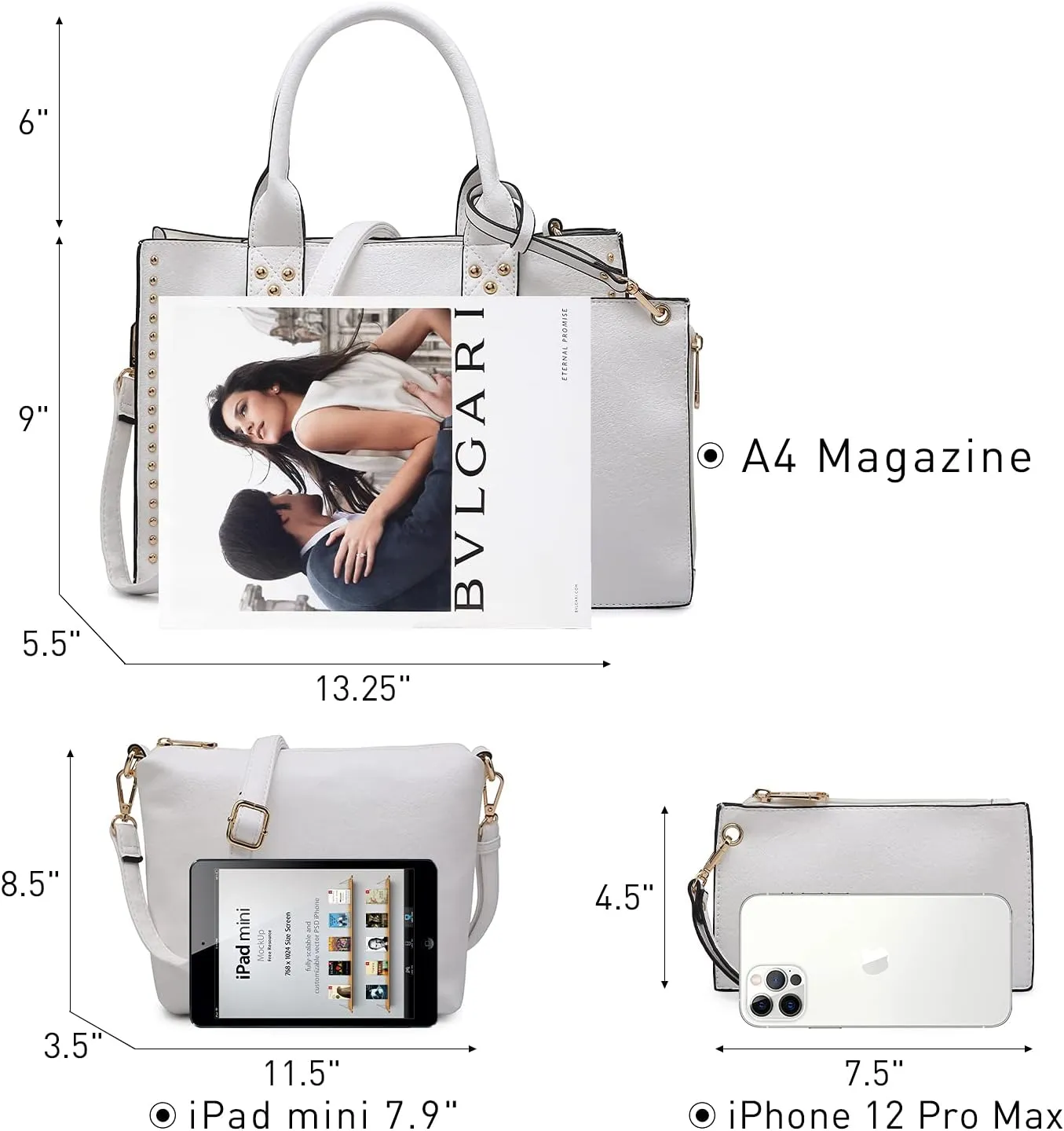 Dasein Purses Handbags for Women Tote Wallet Set Top Handle Satchel Shoulder Hobo Bag 3pcs