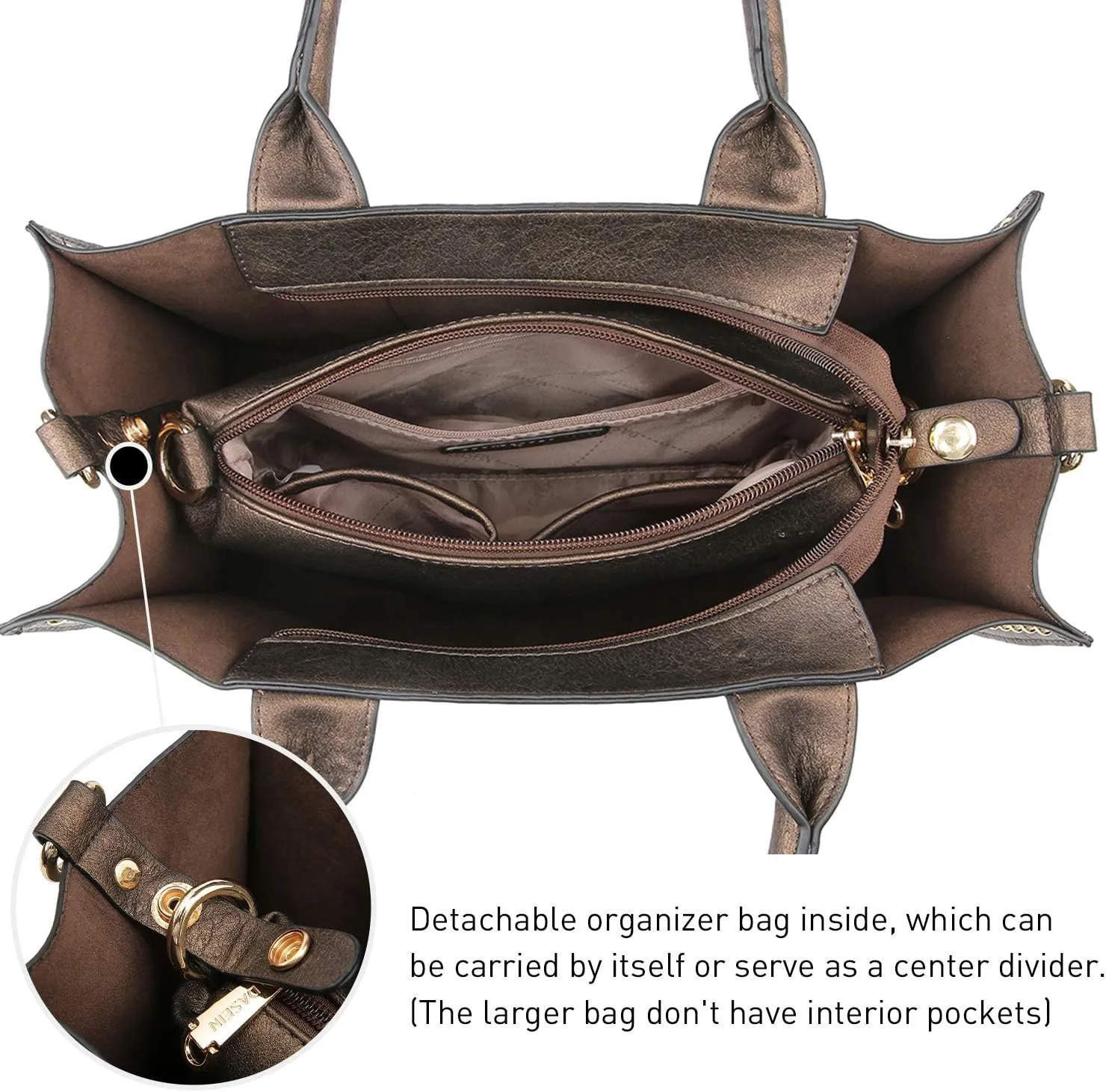 Dasein Purses Handbags for Women Tote Wallet Set Top Handle Satchel Shoulder Hobo Bag 3pcs